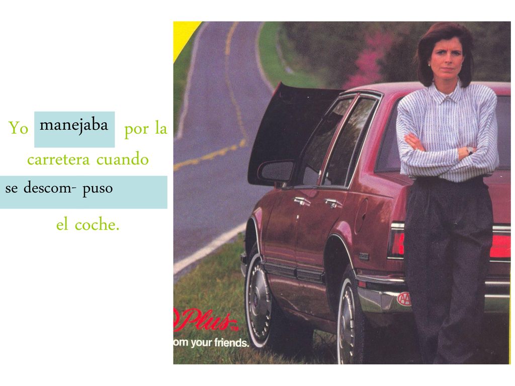 Yo (manejar) por la carretera cuando (descomponerse) el coche.