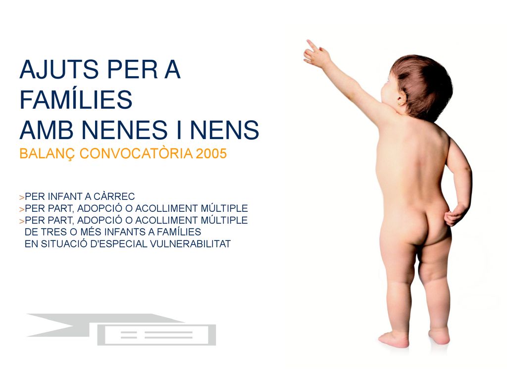 AJUTS PER A FAMÍLIES AMB NENES I NENS BALANÇ CONVOCATÒRIA 2005