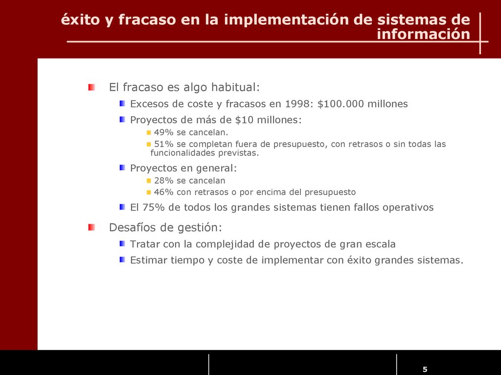 éxito y fracaso en la implementación de sistemas de información