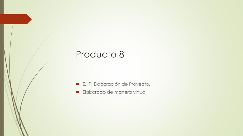 Producto 8 E.I.P. Elaboración de Proyecto.