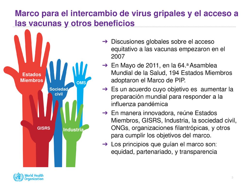 Marco para el intercambio de virus gripales y el acceso a las vacunas y otros beneficios