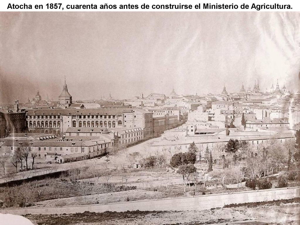 Atocha en 1857, cuarenta años antes de construirse el Ministerio de Agricultura.