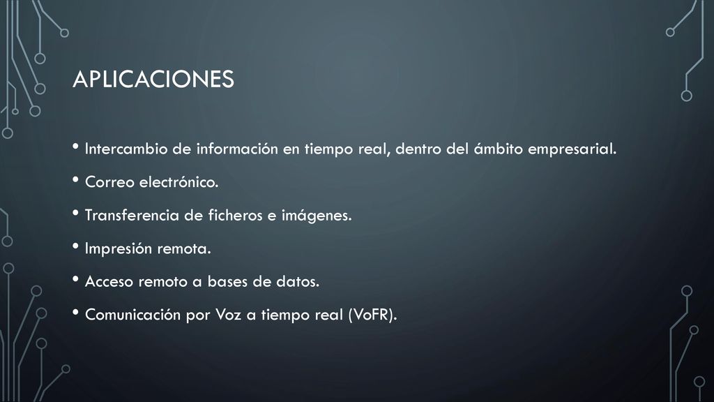 aplicaciones Intercambio de información en tiempo real, dentro del ámbito empresarial. Correo electrónico.