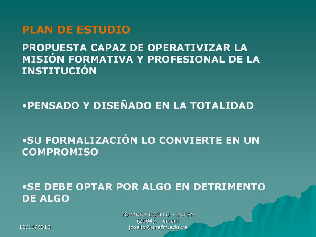 PLAN DE ESTUDIO PROPUESTA CAPAZ DE OPERATIVIZAR LA MISIÓN FORMATIVA Y PROFESIONAL DE LA INSTITUCIÓN.