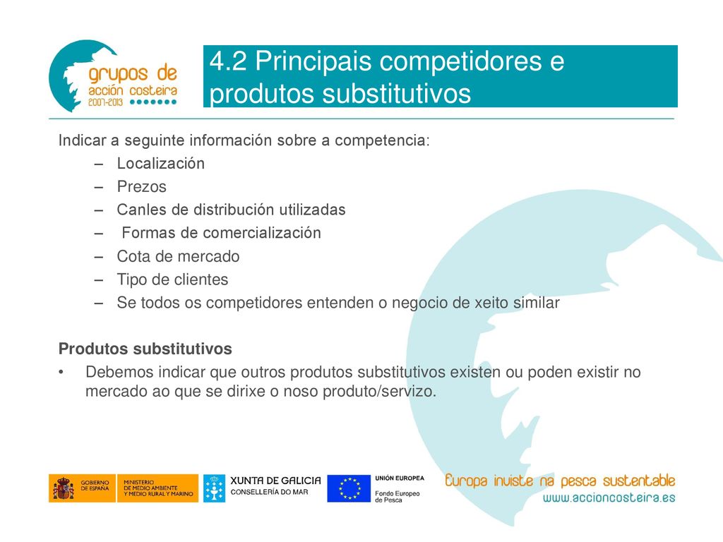 4.2 Principais competidores e produtos substitutivos