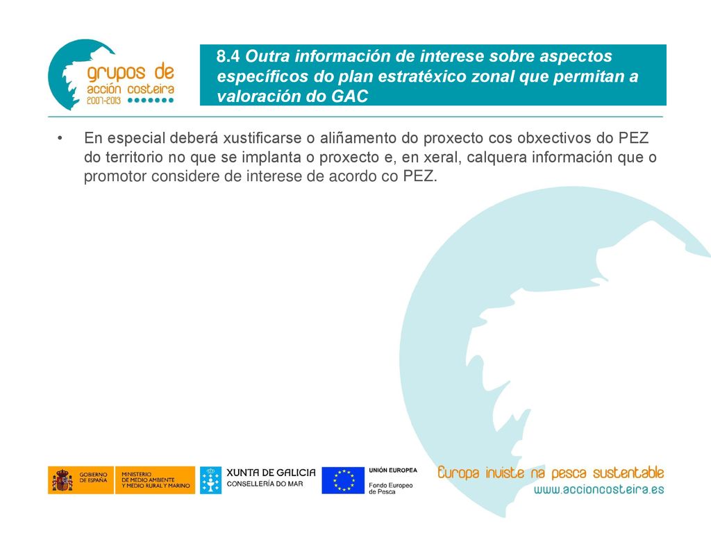 8.4 Outra información de interese sobre aspectos específicos do plan estratéxico zonal que permitan a valoración do GAC
