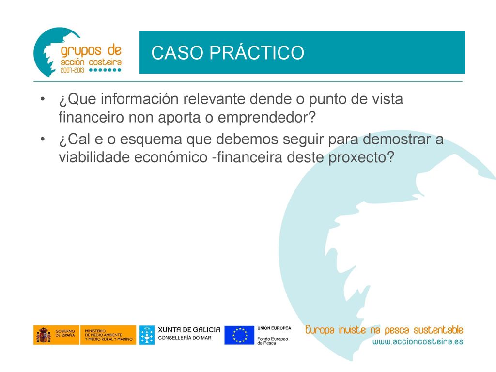 CASO PRÁCTICO ¿Que información relevante dende o punto de vista financeiro non aporta o emprendedor