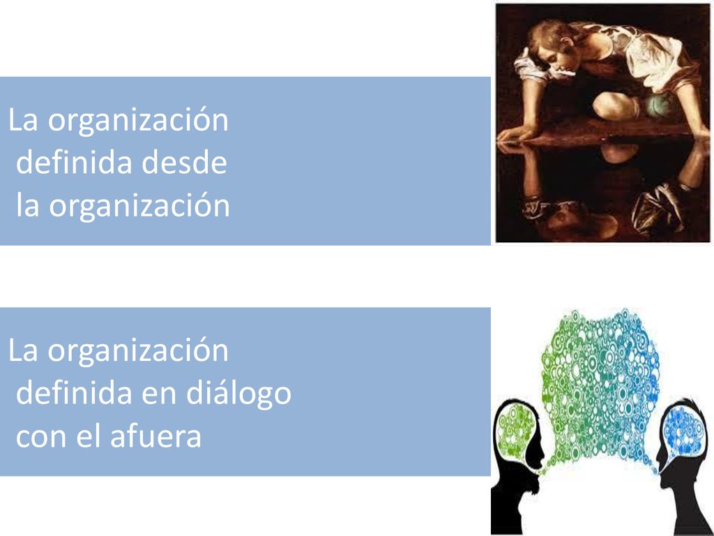 La organización definida desde la organización La organización definida en diálogo con el afuera