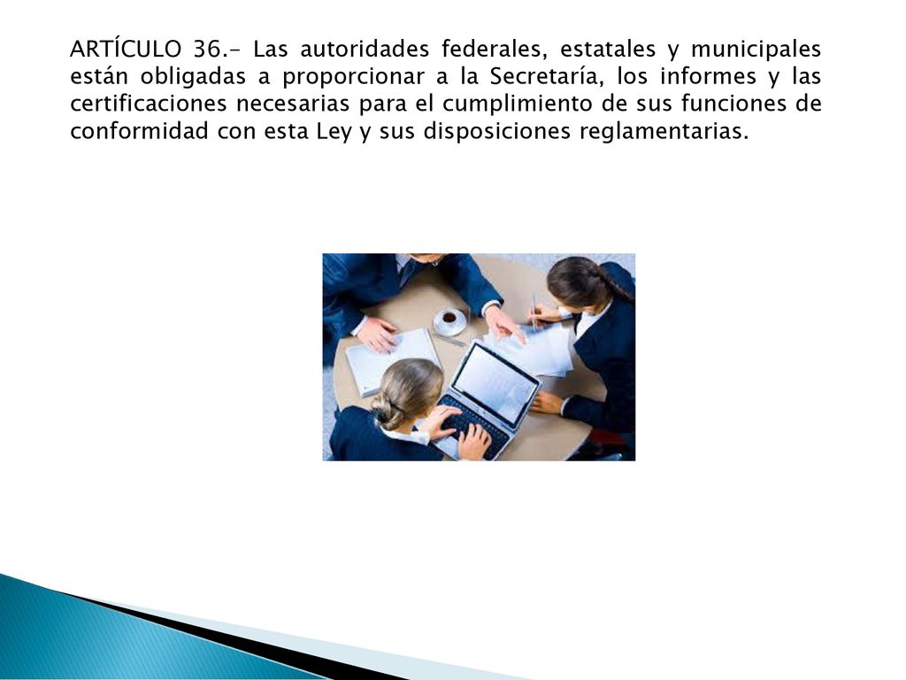 ARTÍCULO 36.- Las autoridades federales, estatales y municipales están obligadas a proporcionar a la Secretaría, los informes y las certificaciones necesarias para el cumplimiento de sus funciones de conformidad con esta Ley y sus disposiciones reglamentarias.