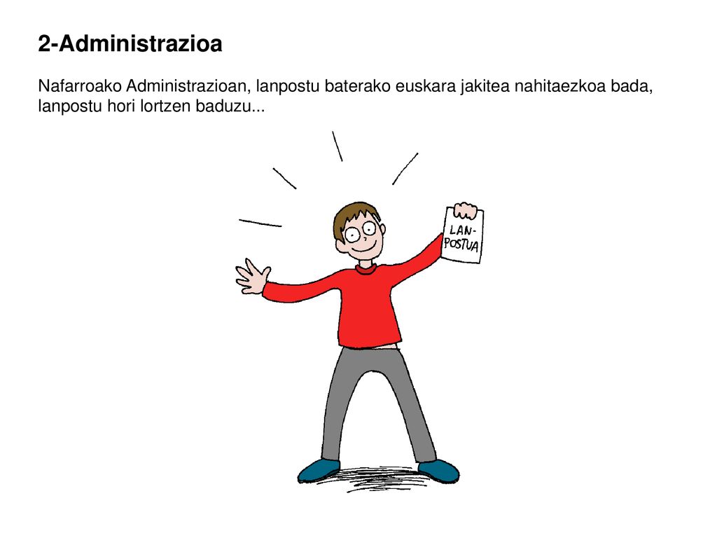 2-Administrazioa Nafarroako Administrazioan, lanpostu baterako euskara jakitea nahitaezkoa bada, lanpostu hori lortzen baduzu...