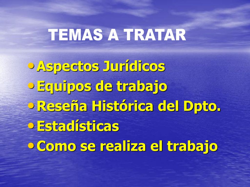 Reseña Histórica del Dpto. Estadísticas Como se realiza el trabajo