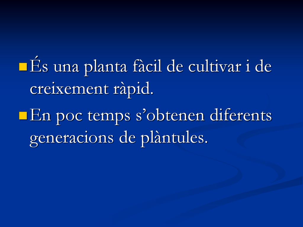 És una planta fàcil de cultivar i de creixement ràpid.