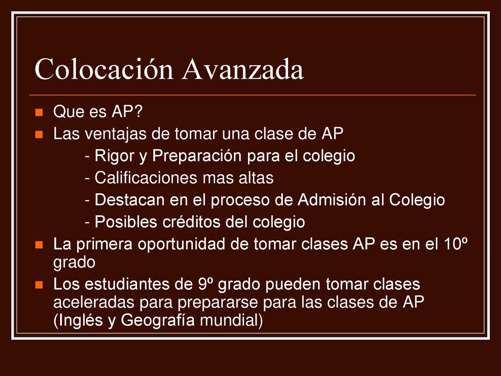 Colocación Avanzada Que es AP Las ventajas de tomar una clase de AP