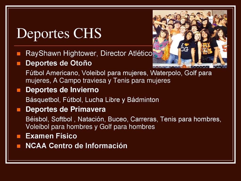 Deportes CHS RayShawn Hightower, Director Atlético Deportes de Otoño