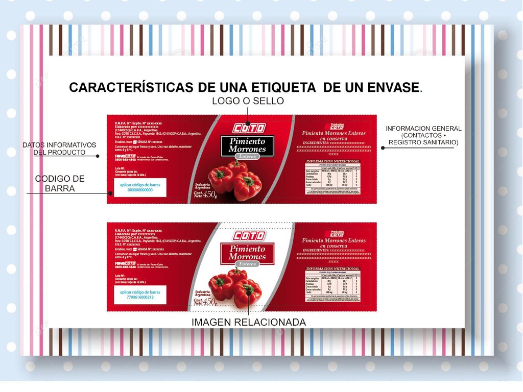 CARACTERÍSTICAS DE UNA ETIQUETA DE UN ENVASE.
