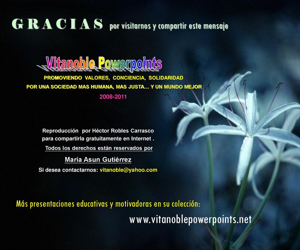 G R A C I A S por visitarnos y compartir este mensaje