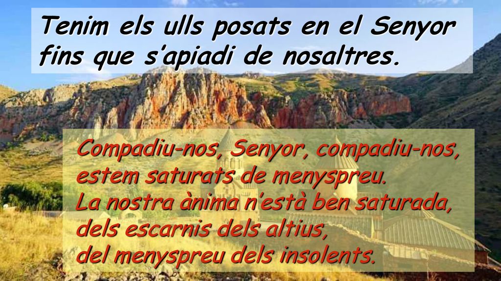 Tenim els ulls posats en el Senyor fins que s’apiadi de nosaltres.