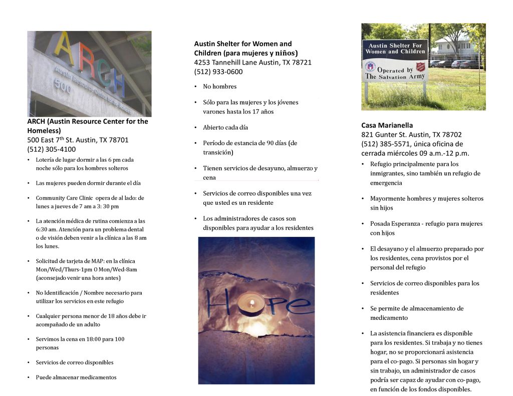 Austin Shelter for Women and Children (para mujeres y niños)