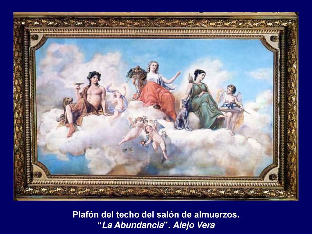Plafón del techo del salón de almuerzos. La Abundancia . Alejo Vera