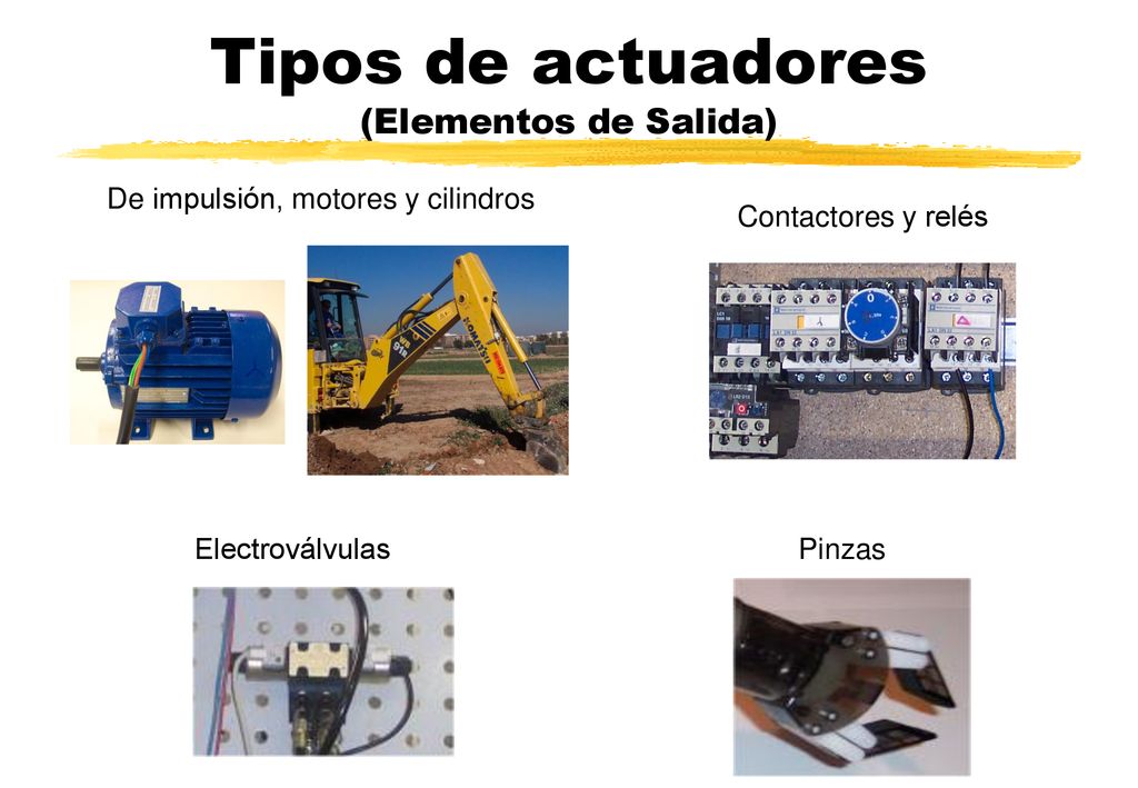 Tipos de actuadores (Elementos de Salida)