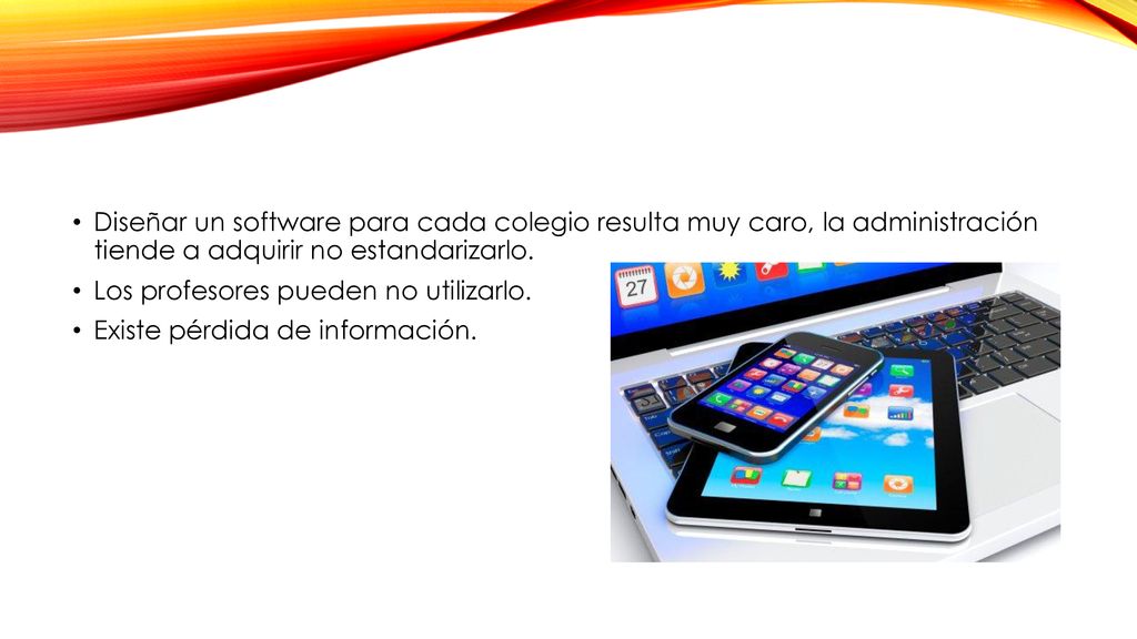 Diseñar un software para cada colegio resulta muy caro, la administración tiende a adquirir no estandarizarlo.