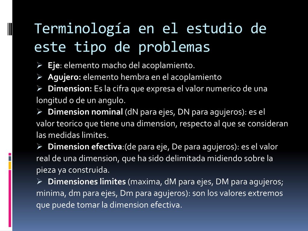 Terminología en el estudio de este tipo de problemas