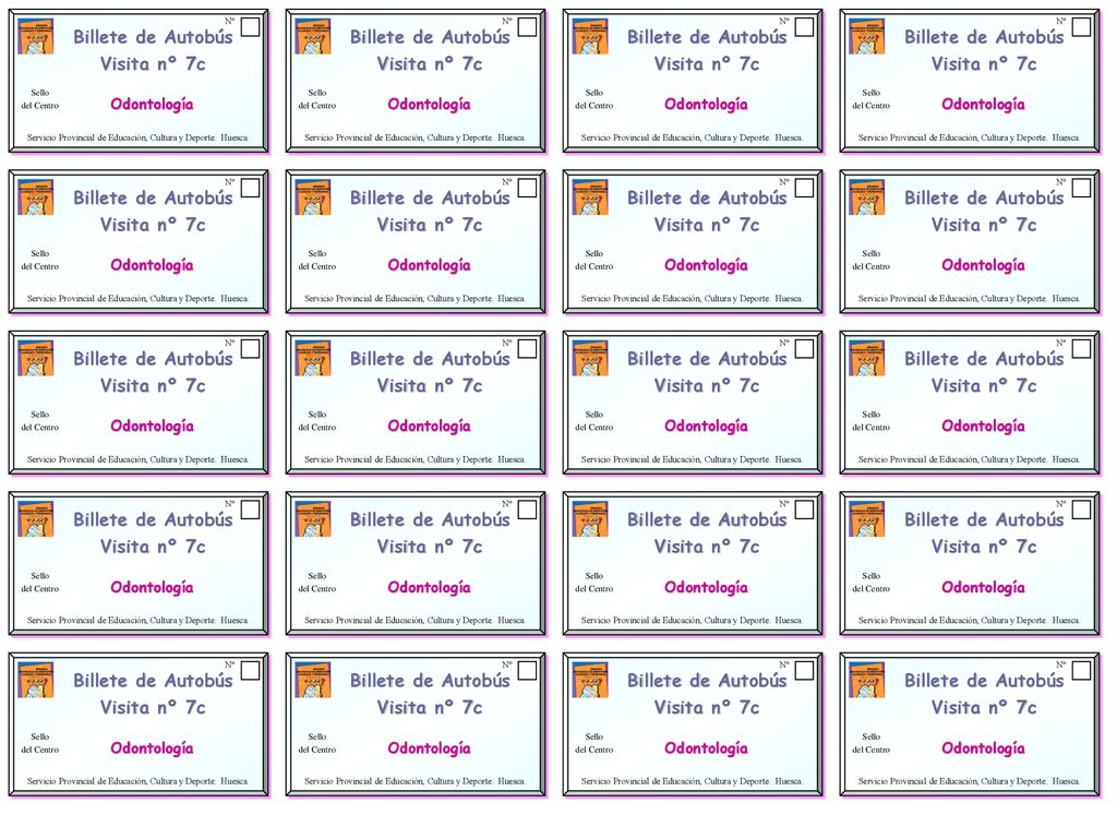 Billete de Autobús Visita nº 7c Billete de Autobús Visita nº 7c