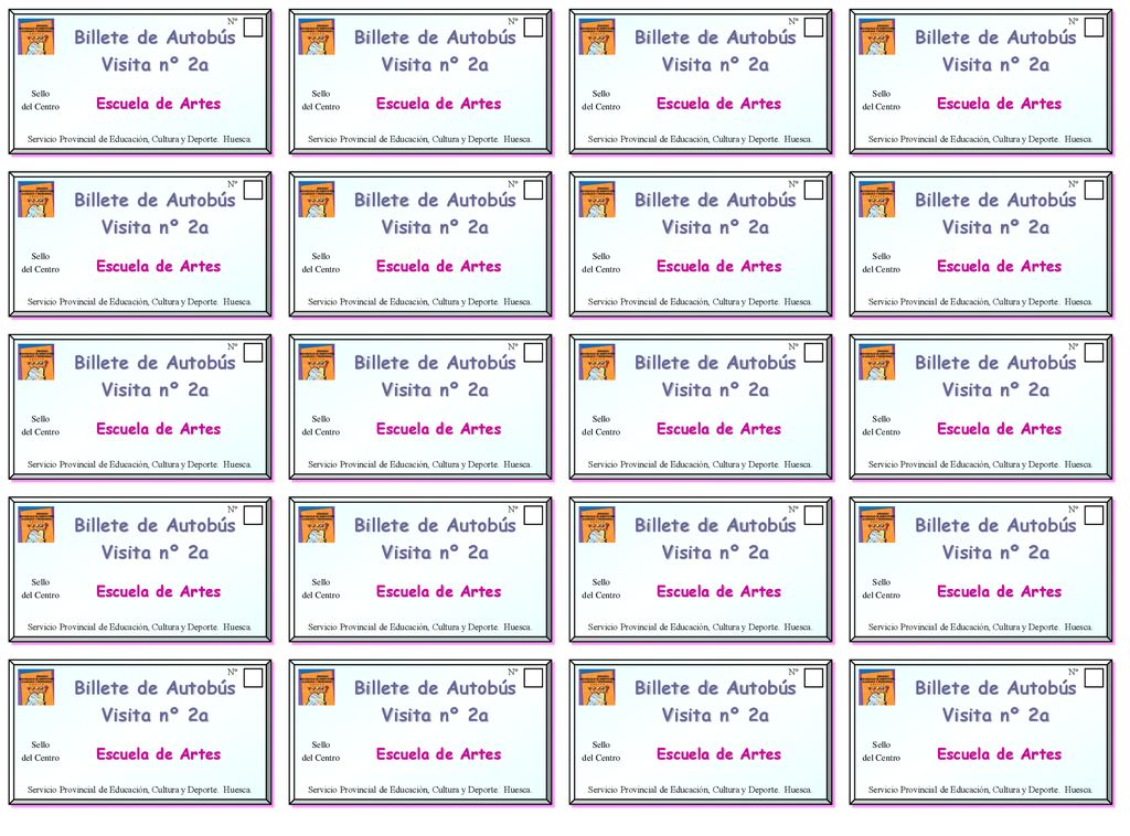 Billete de Autobús Visita nº 2a Billete de Autobús Visita nº 2a