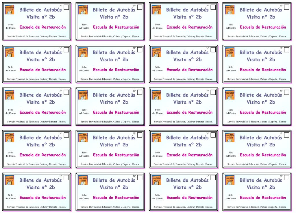 Billete de Autobús Visita nº 2b Billete de Autobús Visita nº 2b