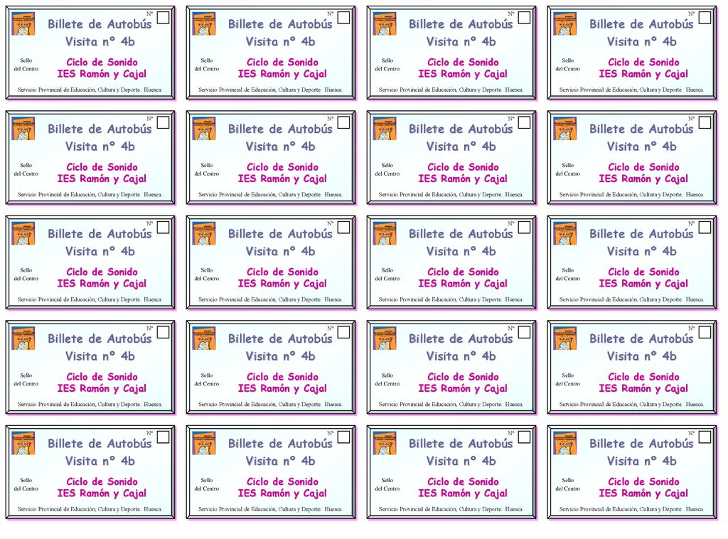 Billete de Autobús Visita nº 4b Billete de Autobús Visita nº 4b