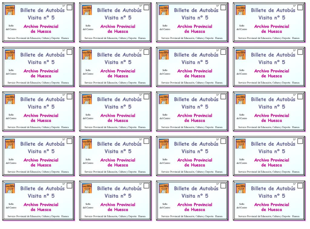 Billete de Autobús Visita nº 5 Billete de Autobús Visita nº 5