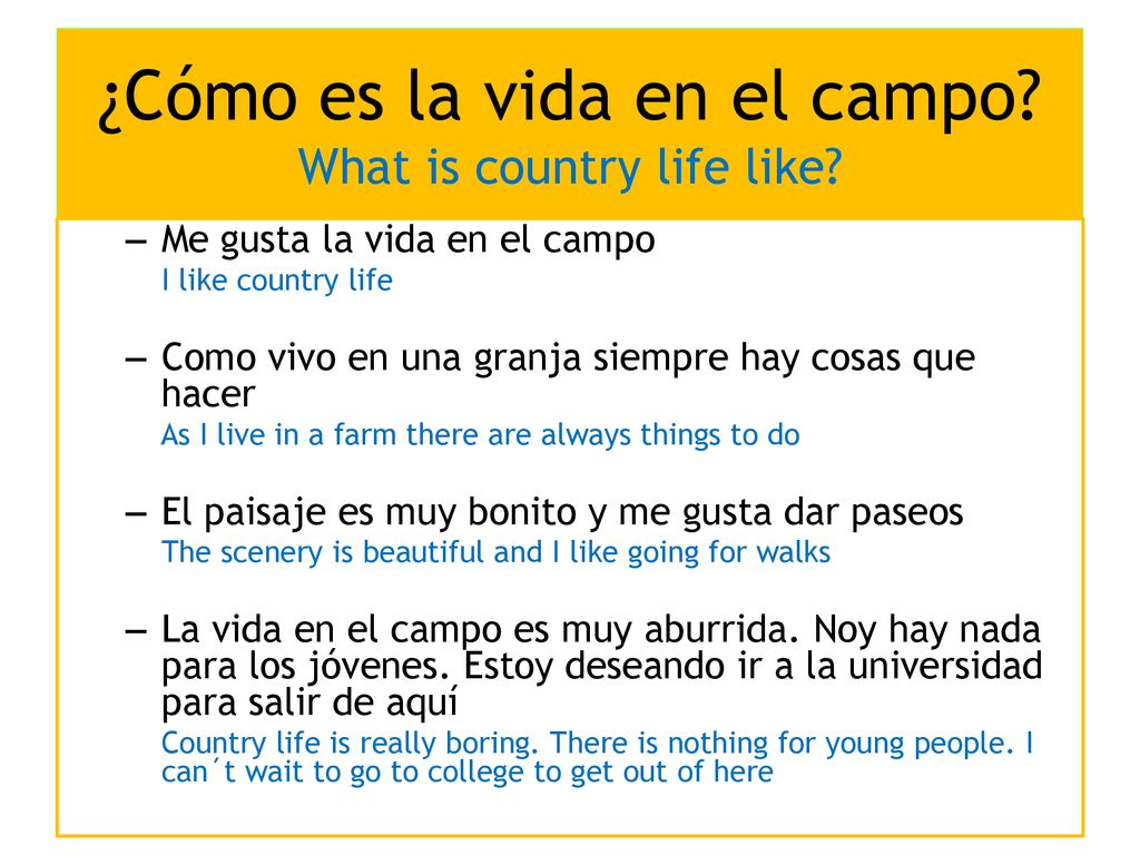 ¿Cómo es la vida en el campo What is country life like