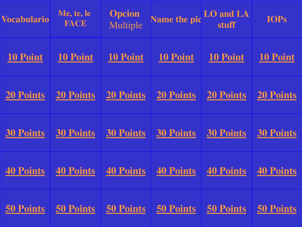 10 Point 10 Point 10 Point 10 Point 10 Point 10 Point 20 Points