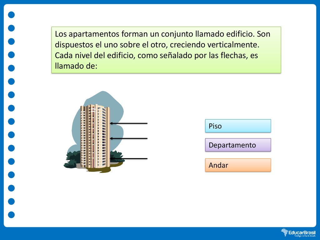 Cada nivel del edificio, como señalado por las flechas, es llamado de: