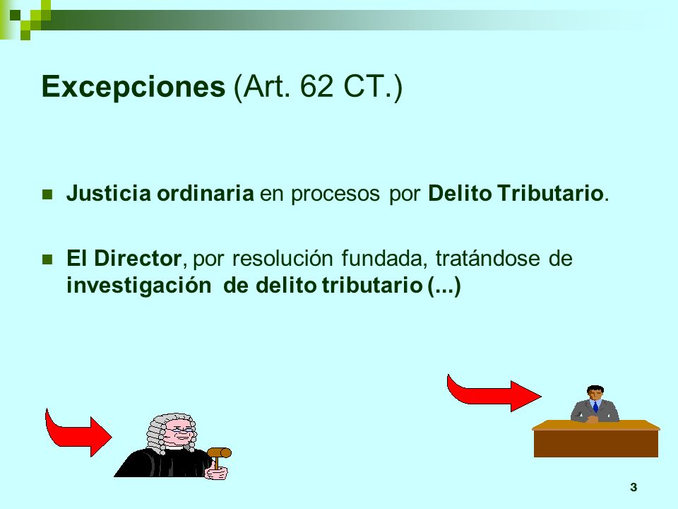 Excepciones (Art. 62 CT.) Justicia ordinaria en procesos por Delito Tributario.