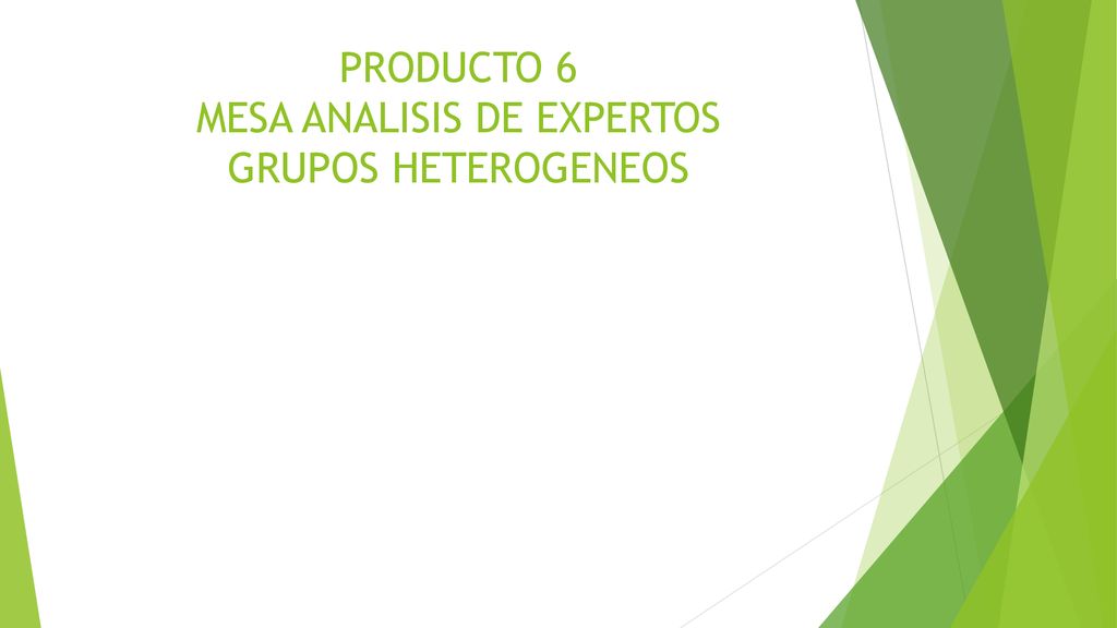 PRODUCTO 6 MESA ANALISIS DE EXPERTOS GRUPOS HETEROGENEOS