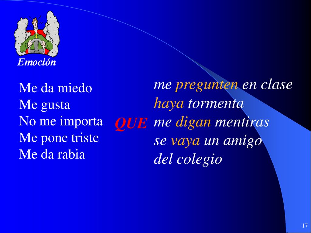 me pregunten en clase haya tormenta me digan mentiras se vaya un amigo