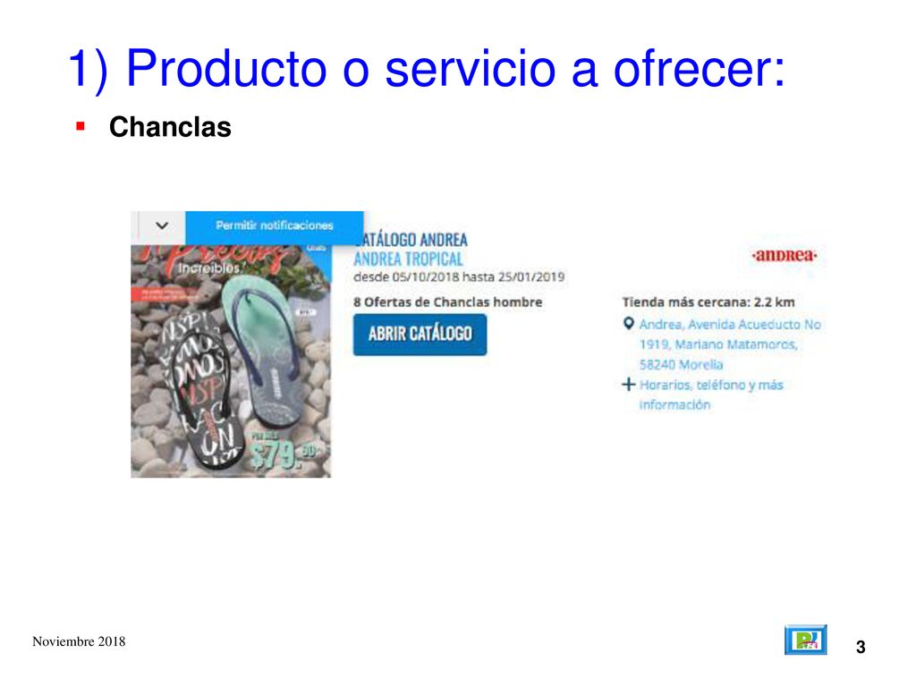 1) Producto o servicio a ofrecer: