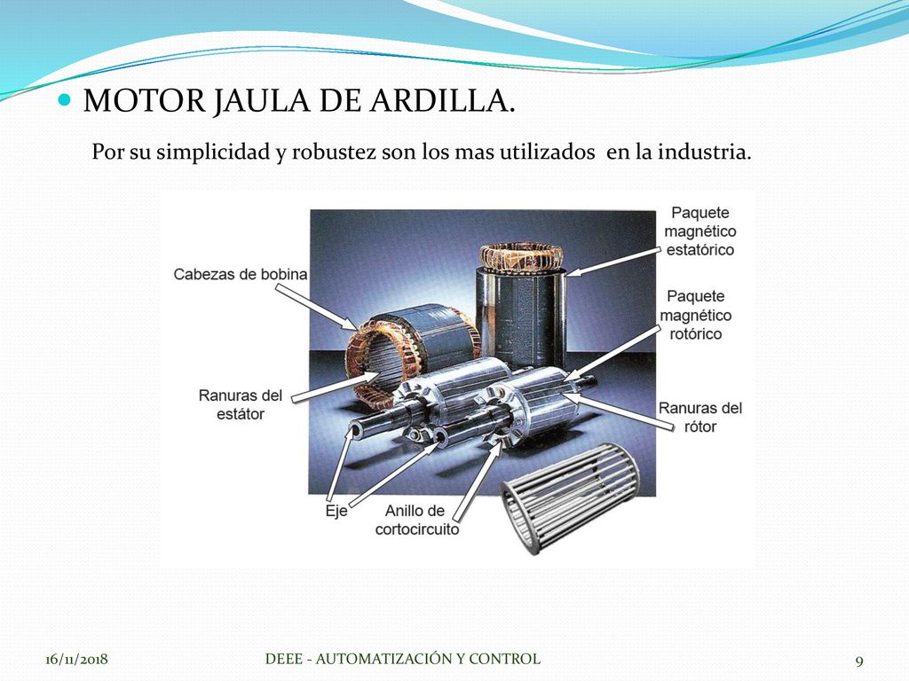 MOTOR JAULA DE ARDILLA. Por su simplicidad y robustez son los mas utilizados en la industria. 16/11/2018.