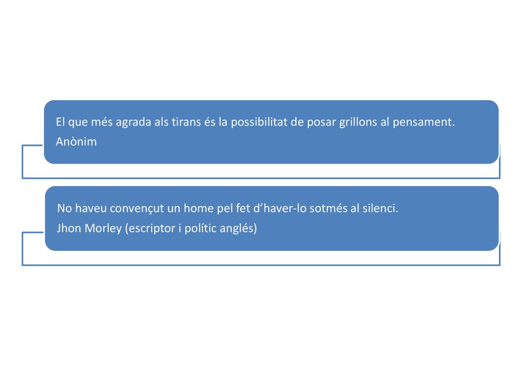 El que més agrada als tirans és la possibilitat de posar grillons al pensament.