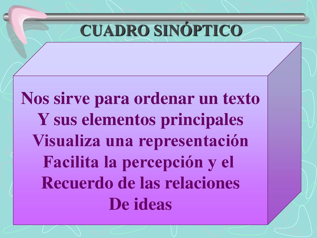 Nos sirve para ordenar un texto Y sus elementos principales