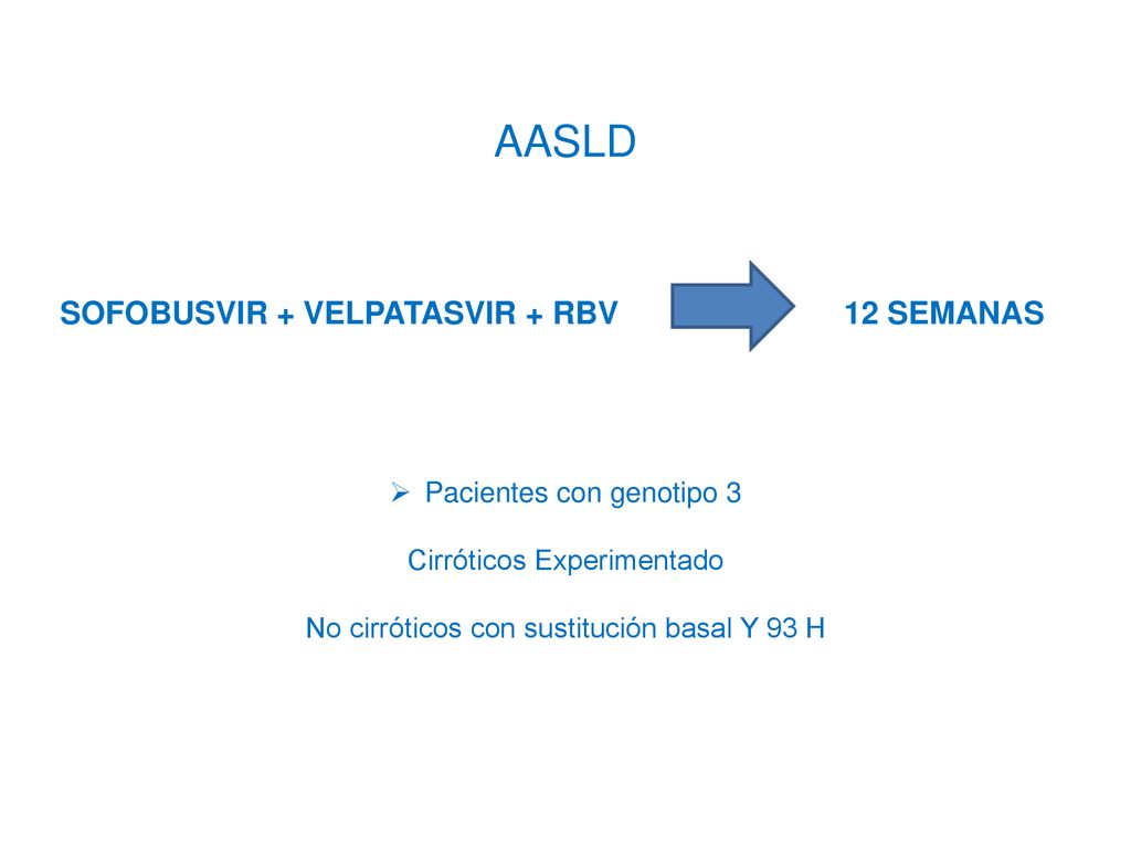 AASLD Pacientes con genotipo 3 Cirróticos Experimentado