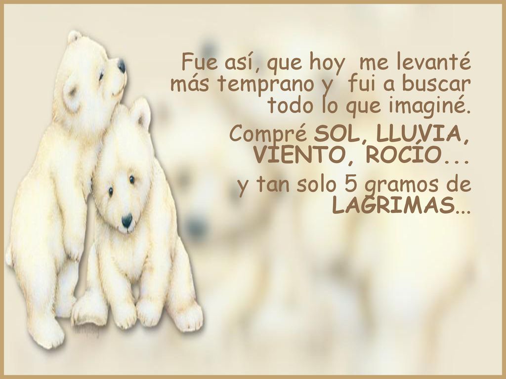 Fue así, que hoy me levanté más temprano y fui a buscar todo lo que imaginé.