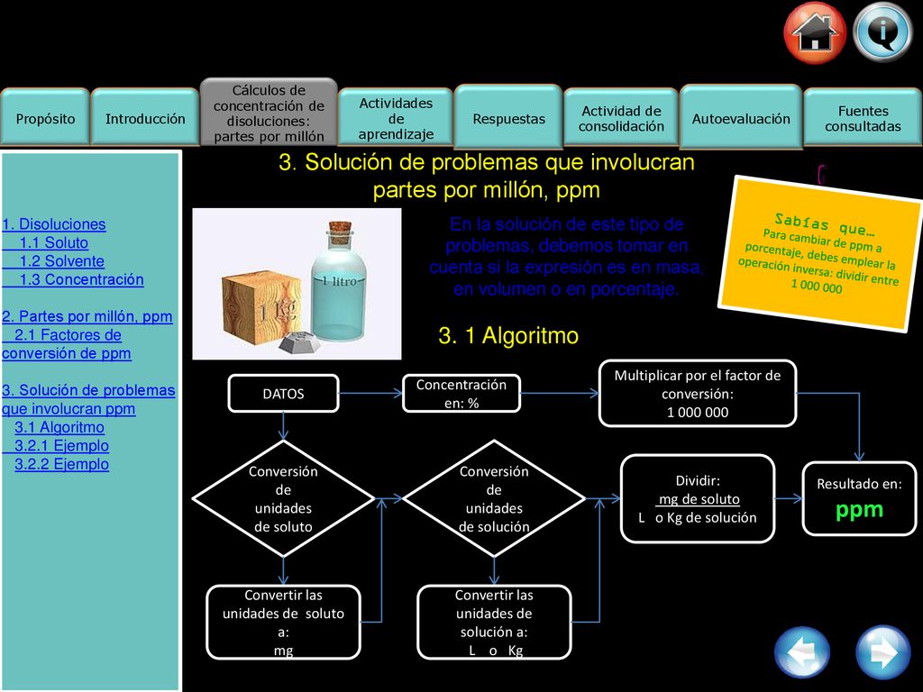 ppm 3. Solución de problemas que involucran partes por millón, ppm