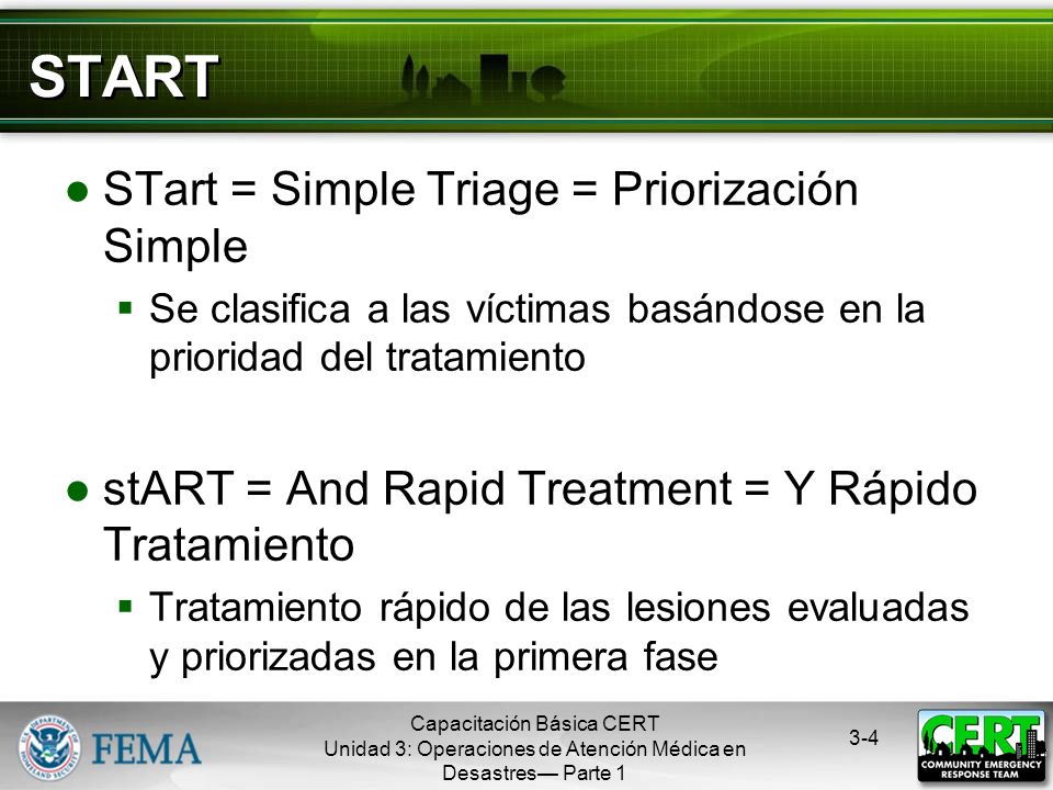START STart = Simple Triage = Priorización Simple