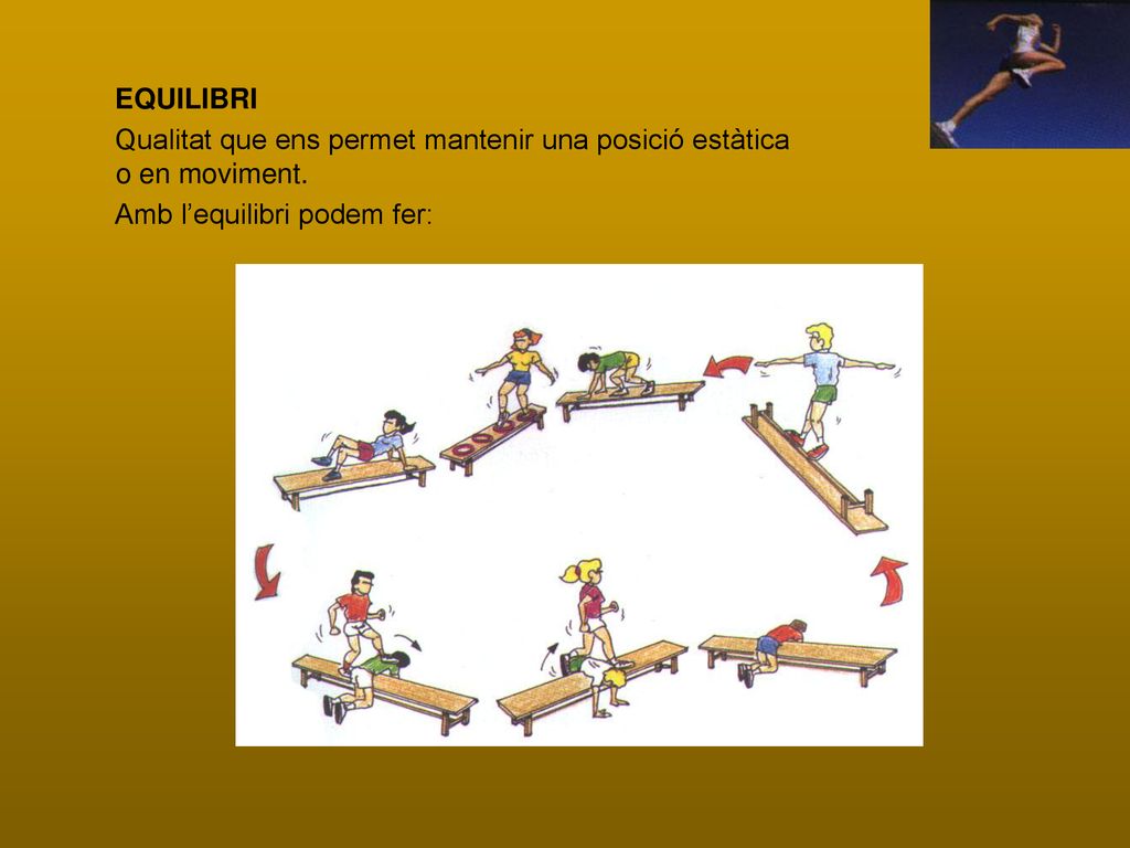 EQUILIBRI Qualitat que ens permet mantenir una posició estàtica o en moviment.