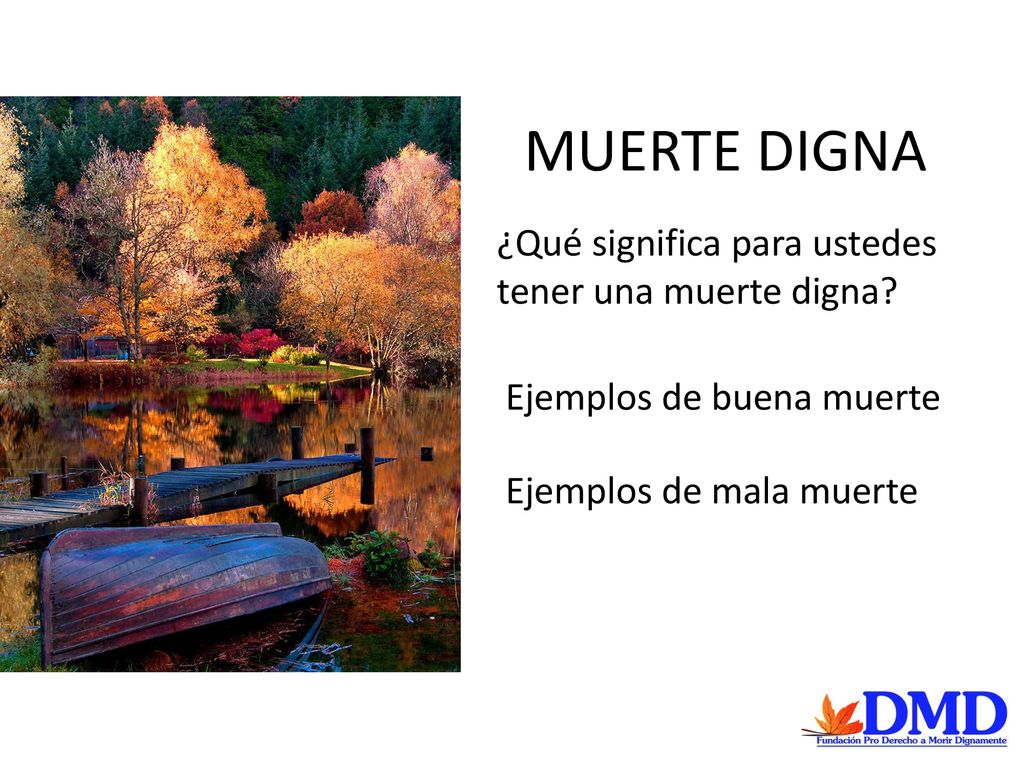 MUERTE DIGNA ¿Qué significa para ustedes tener una muerte digna
