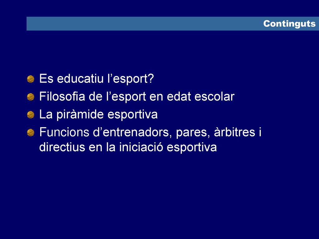 Filosofia de l’esport en edat escolar La piràmide esportiva