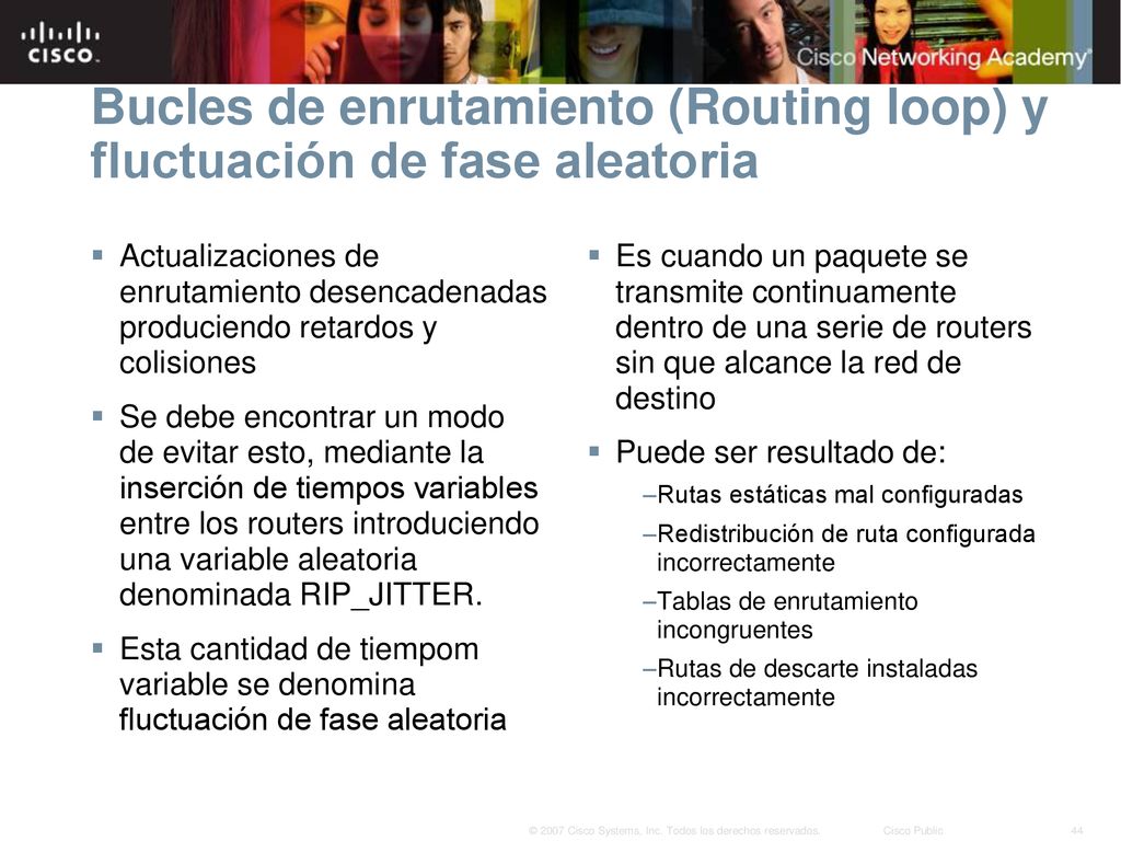 Bucles de enrutamiento (Routing loop) y fluctuación de fase aleatoria