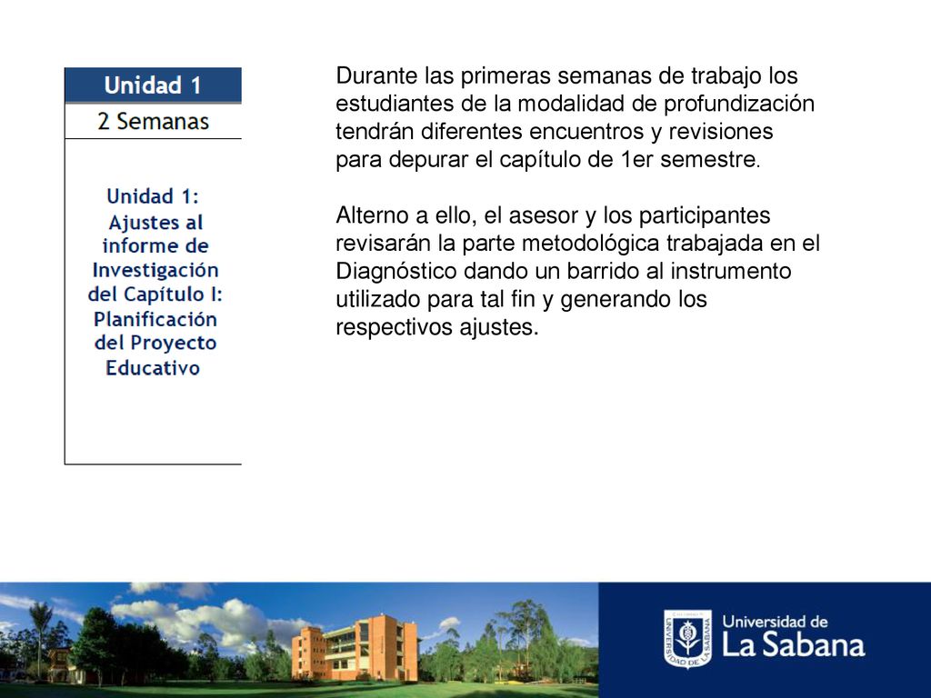 Durante las primeras semanas de trabajo los estudiantes de la modalidad de profundización tendrán diferentes encuentros y revisiones para depurar el capítulo de 1er semestre.